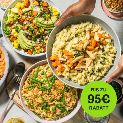 Bis zu 95€ Rabatt auf 6 HelloFresh Kochboxen