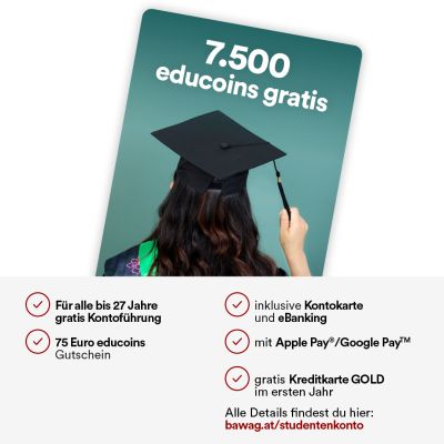 Gratis Bawag Studentenkonto + 75,-€ educoin Gutschein