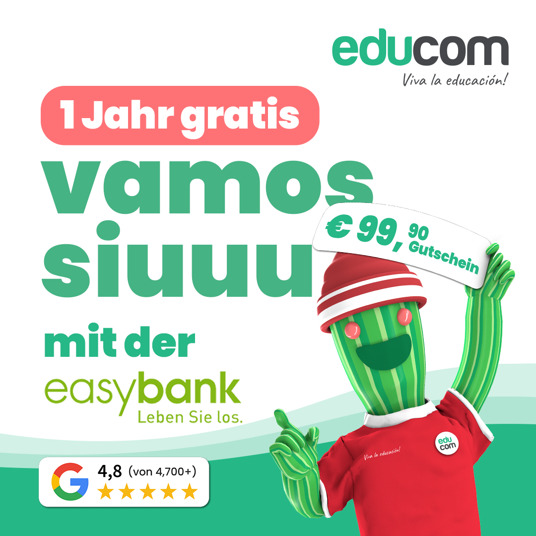99,90€ educom Gutschein zum gratis easybank Studentenkonto